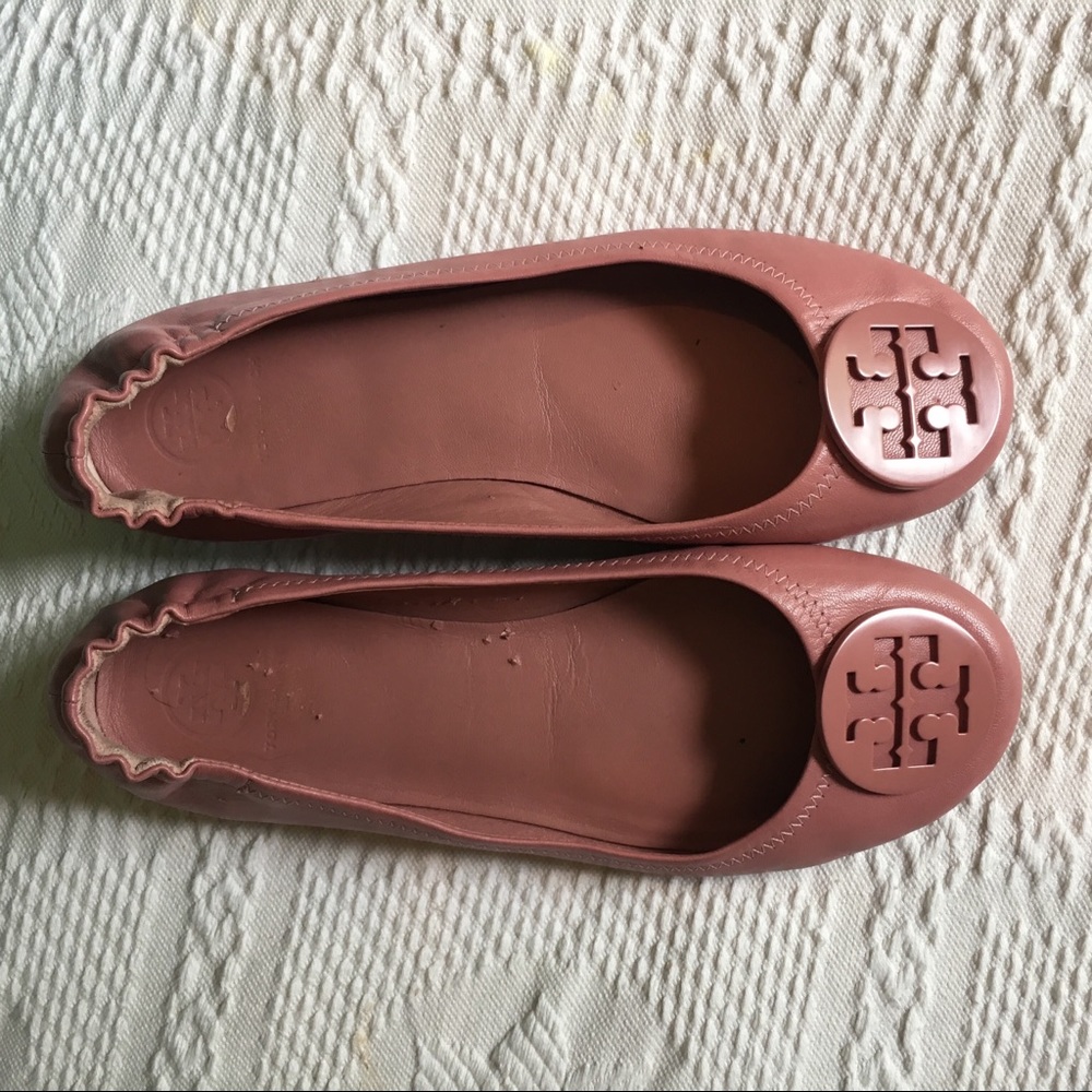 Tory Burch Pink Leather Ballet Flats